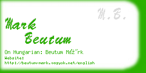mark beutum business card